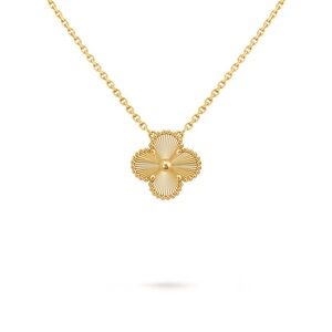 Stainless Steel Hypoallergenic Gold Vintage Alhambra Clover Necklace Adjustable